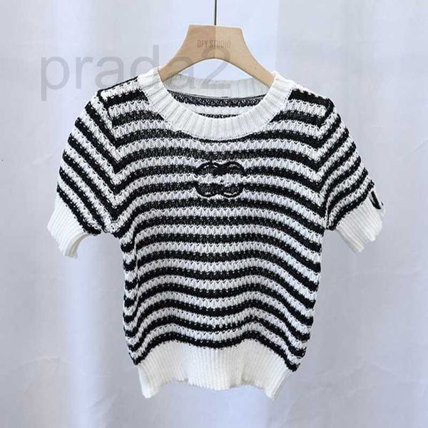 women's knits & tees designer 2023 french brand womens sweater round neck striped fashion cotta letter 2c embroidery high end jacquard, White
women's knits & tees designer 2023 french brand womens sweater round neck striped fashion cotta letter 2c embroidery high end jacquard, White