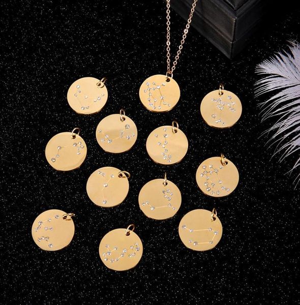 12 constellation necklace crystal zodiac necklace pendants will and sandy stainless steel coin necklaces1755601, Silver
12 constellation necklace crystal zodiac necklace pendants will and sandy stainless steel coin necklaces1755601, Silver