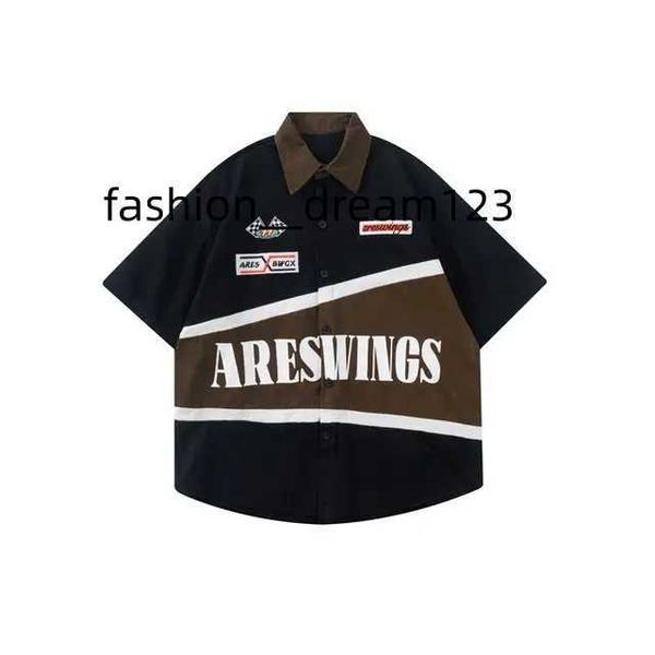 american retro embroidery locomotive graphic print summer short sleeved men shirt streetwear, White;black
american retro embroidery locomotive graphic print summer short sleeved men shirt streetwear, White;black