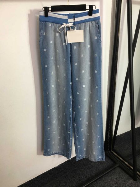 designer women jeans letter printing high waisted drawstring lady trousers elastic waist wide leg girl denim pants #multiple product, Blue
designer women jeans letter printing high waisted drawstring lady trousers elastic waist wide leg girl denim pants #multiple product, Blue