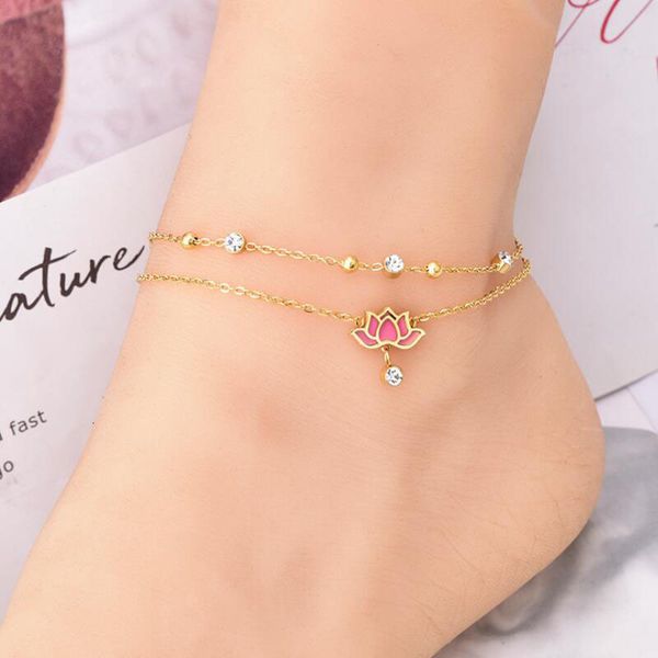 anklets stainless steel pink lotus flower zircon anklets for women girl trend multi-layer chains non-fading jewelry gift party 230706, Red;blue
anklets stainless steel pink lotus flower zircon anklets for women girl trend multi-layer chains non-fading jewelry gift party 230706, Red;blue