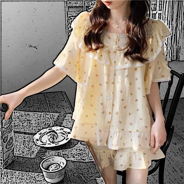 women's sleep lounge pajamas set women summer short sleeve t-shirt shorts 2piece/set summer sweet plaid pyjama big size homewear cozy s
women's sleep lounge pajamas set women summer short sleeve t-shirt shorts 2piece/set summer sweet plaid pyjama big size homewear cozy s