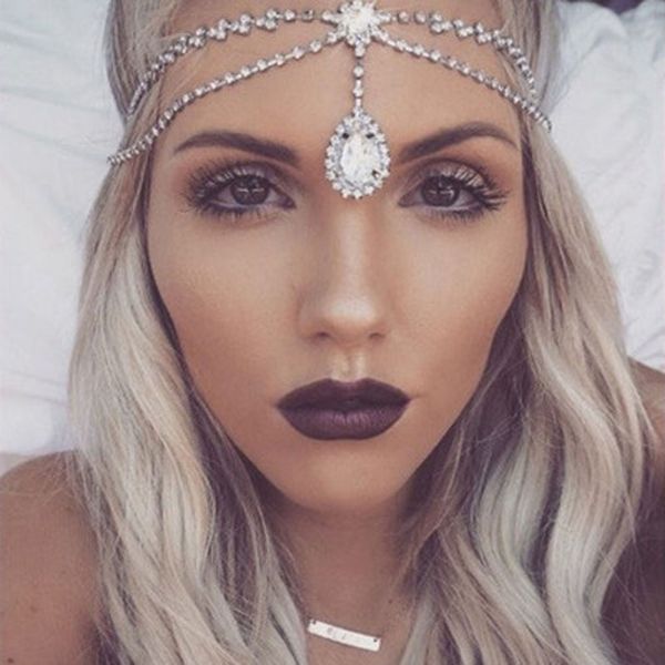 hair chain new accessories water drop between the forehead pendant rhinestone forehead chain fashion temperament bohemian forehead designer, Silver
hair chain new accessories water drop between the forehead pendant rhinestone forehead chain fashion temperament bohemian forehead designer, Silver