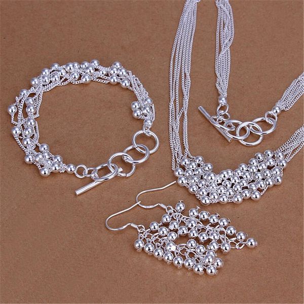 new sterling sier grape beads bracelet necklace earrings jewelry set for women fashion party christmas gifts, Slivery;golden
new sterling sier grape beads bracelet necklace earrings jewelry set for women fashion party christmas gifts, Slivery;golden
