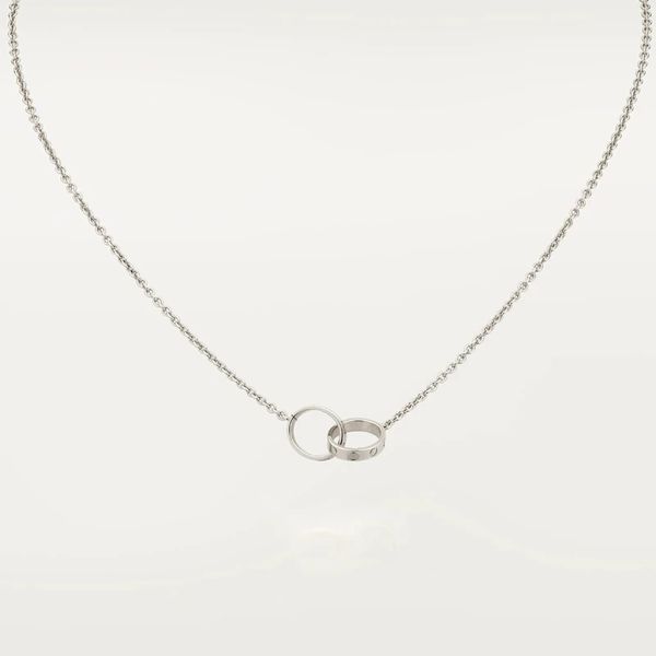 new classic design double loop charms pendant love necklace for women girls 316l titanium steel wedding jewelry collares collier, Silver
new classic design double loop charms pendant love necklace for women girls 316l titanium steel wedding jewelry collares collier, Silver