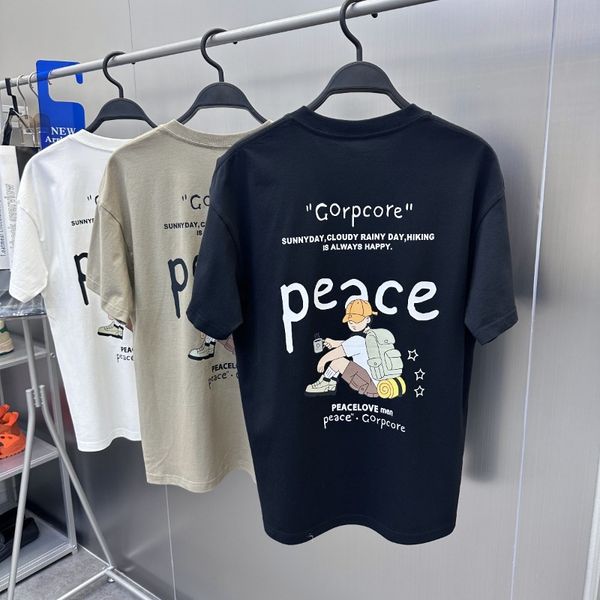 men's summer short sleeve cartoon print casual loose pure cotton pullover t-shirt, White;black
men's summer short sleeve cartoon print casual loose pure cotton pullover t-shirt, White;black