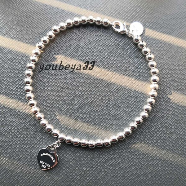 925 silver tif luxury heart beaded tag strands bracelet women fine jewelry trendy beads chain round ball bracelets for girlfriend love blue, Black
925 silver tif luxury heart beaded tag strands bracelet women fine jewelry trendy beads chain round ball bracelets for girlfriend love blue, Black