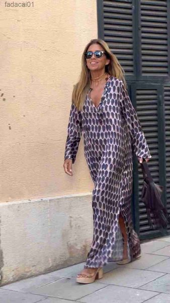 women floral print maxi dress casual loose v neck long sleeve anklelength vestidos spring summer elegant holiday shirt robe l230621, Black;gray
women floral print maxi dress casual loose v neck long sleeve anklelength vestidos spring summer elegant holiday shirt robe l230621, Black;gray