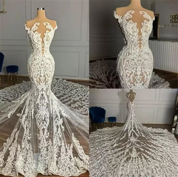arabia lace mermaid wedding dresses plus size illusion beaded vintage wedding gowns custom made vestidos de novia ef-01, White
arabia lace mermaid wedding dresses plus size illusion beaded vintage wedding gowns custom made vestidos de novia ef-01, White