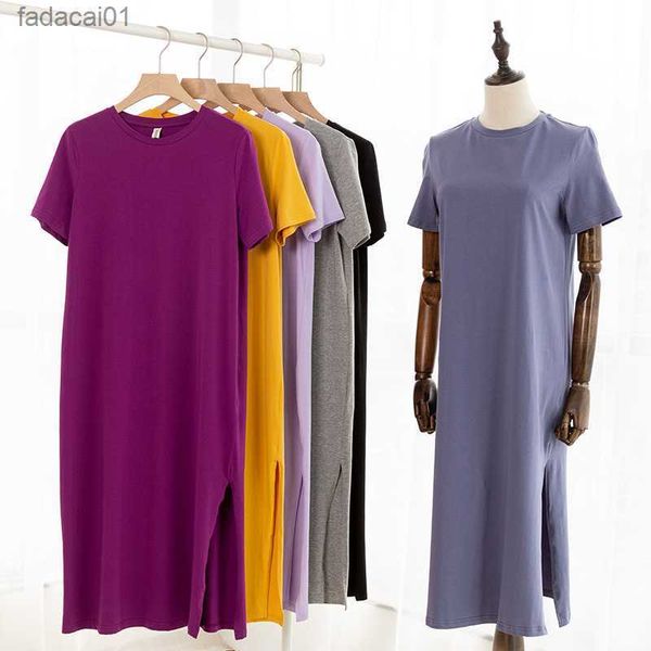 casual 94 cotton summer women's dresses solid short sleeve spilt long midi dress fashion sundress female clothing l230621, Black;gray
casual 94 cotton summer women's dresses solid short sleeve spilt long midi dress fashion sundress female clothing l230621, Black;gray
