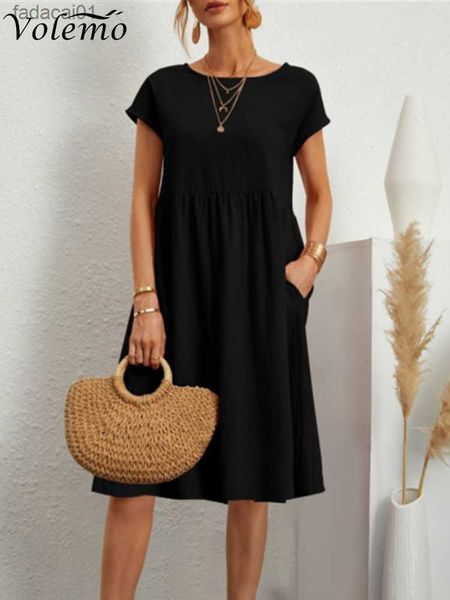 volemo women elegant solid maxi dress summer short sleeve o neck vintage harajuku cotton linen loose sundress y2k pockets dress l230621, Black;gray
volemo women elegant solid maxi dress summer short sleeve o neck vintage harajuku cotton linen loose sundress y2k pockets dress l230621, Black;gray