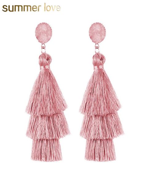 new trendy 3 layered colorful tassel earrings handmade bohemia style resin stone dangle earring for women jewelry gif7574351, Golden
new trendy 3 layered colorful tassel earrings handmade bohemia style resin stone dangle earring for women jewelry gif7574351, Golden