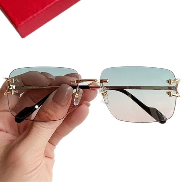 2023 luxury lightweight puretitanium rimless sunglasses uv400 big square lens fashion gradient double color for goggles 5718140 fullset desi, White;black
2023 luxury lightweight puretitanium rimless sunglasses uv400 big square lens fashion gradient double color for goggles 5718140 fullset desi, White;black