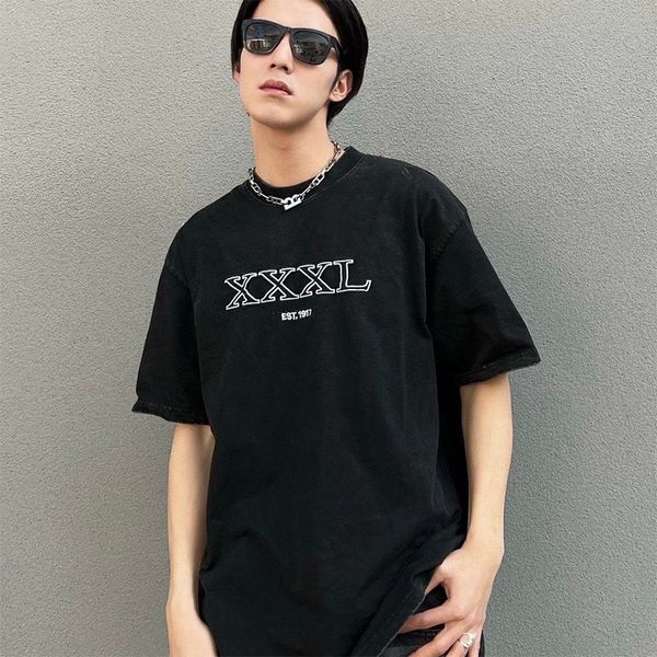 designer t-shirt men's and women's luxury brand teesxxxl letter embroidery washed denim t-shirt round neck loose short-sleeved fas, White;black
designer t-shirt men's and women's luxury brand teesxxxl letter embroidery washed denim t-shirt round neck loose short-sleeved fas, White;black