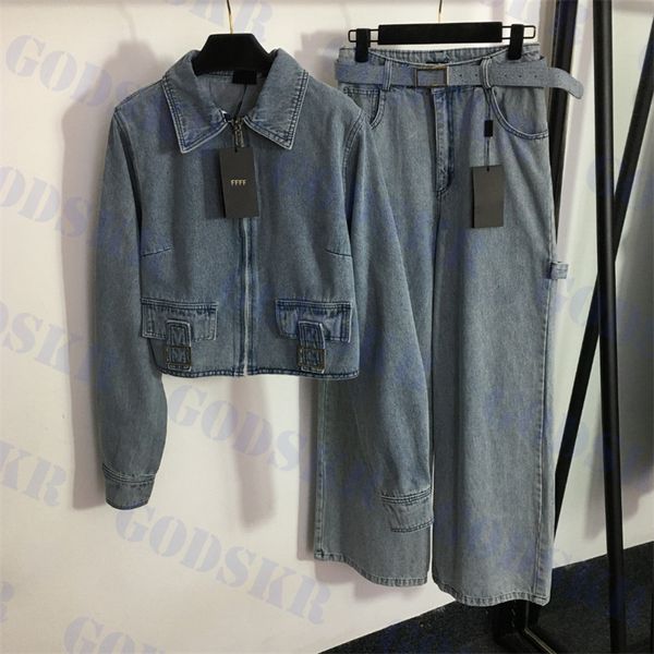 womens denim pants designer cowboy jacket zippered long sleeved coat high waisted ladies pant two piece set, White
womens denim pants designer cowboy jacket zippered long sleeved coat high waisted ladies pant two piece set, White