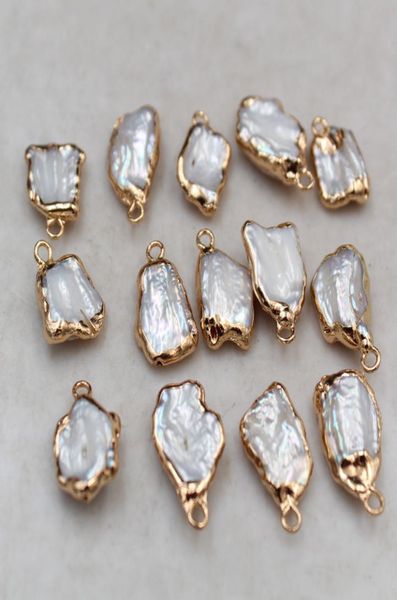 10pcslot connectors whole irregular shape natural baroque pearl pendant 14 k plated gold copper rim clad pearl diy jewelry ac1541350, Silver
10pcslot connectors whole irregular shape natural baroque pearl pendant 14 k plated gold copper rim clad pearl diy jewelry ac1541350, Silver