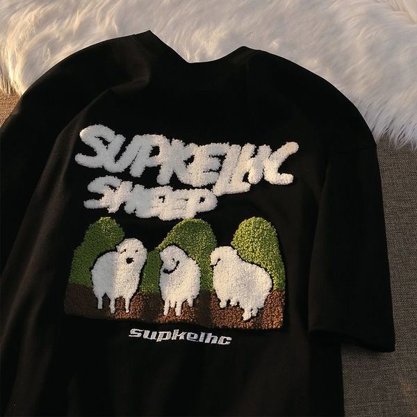 womens tshirt cotton cute summer graphic t shirt fashion street loose personality retro men and women oversized y2k short sleeve 230707, White 
womens tshirt cotton cute summer graphic t shirt fashion street loose personality retro men and women oversized y2k short sleeve 230707, White
