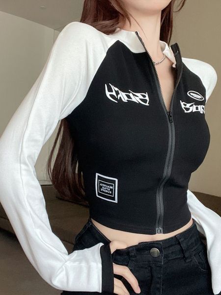 women's t-shirt y2k vintage t-shirt women spring long sleeve o neck crop korean fashion vintage high street zip up skinny tees streetwe, White
women's t-shirt y2k vintage t-shirt women spring long sleeve o neck crop korean fashion vintage high street zip up skinny tees streetwe, White