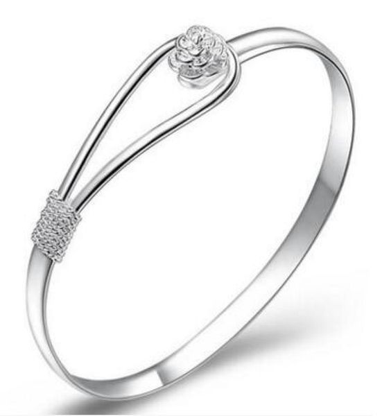 charm bangle bracelets 925 sterling silver rose flower cuff fashion bangle for women jewelry6782316, Black
charm bangle bracelets 925 sterling silver rose flower cuff fashion bangle for women jewelry6782316, Black