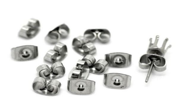 silver tone stainless steel butterfly earrings backings earrings back sersholdersstainless steel earring plugs 200pcs set9967195, White
silver tone stainless steel butterfly earrings backings earrings back sersholdersstainless steel earring plugs 200pcs set9967195, White