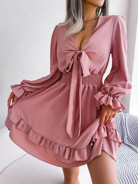 basic casual dresse autumn bow long sleeve ruffles chiffon dress fit and flare clothing 2023 230707, Black;gray
basic casual dresse autumn bow long sleeve ruffles chiffon dress fit and flare clothing 2023 230707, Black;gray