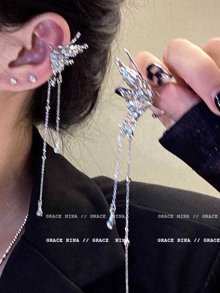 ear cuff temperament butterfly tassel earring clip female earless earrings 2023 new fashion ear bone clip minority senior sense earrings, Silver
ear cuff temperament butterfly tassel earring clip female earless earrings 2023 new fashion ear bone clip minority senior sense earrings, Silver