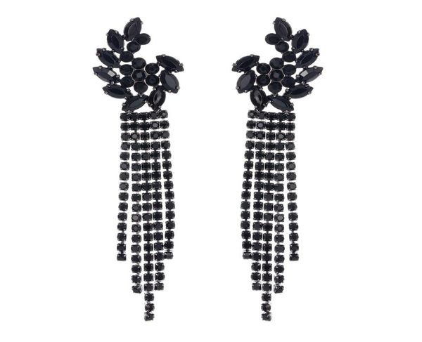 shiny black rhinestone long tassel wedding dangle earring for women luxury crystal drop earrings jewelry gift5776844, Silver
shiny black rhinestone long tassel wedding dangle earring for women luxury crystal drop earrings jewelry gift5776844, Silver