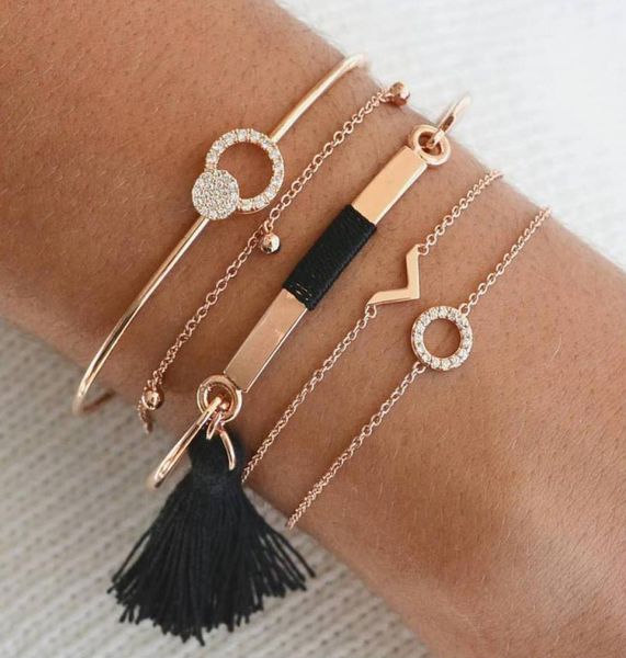 new jewelry simple open adjustable full diamond circle bangle fashion vshaped black tassel bracelet 5 piece set9097525
new jewelry simple open adjustable full diamond circle bangle fashion vshaped black tassel bracelet 5 piece set9097525