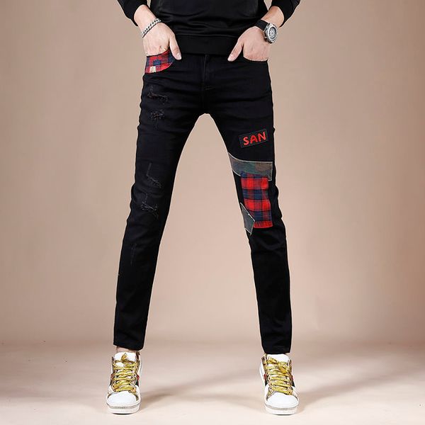 men's jeans light luxury mens slimfit stretch patchwork decors trendy casual denim pants hip hop street fashion black pants; 230707, Blue
men's jeans light luxury mens slimfit stretch patchwork decors trendy casual denim pants hip hop street fashion black pants; 230707, Blue
