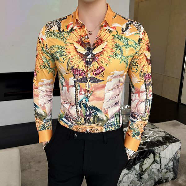 men's dress shirts cotton floral print men long sleeve mens casual shirt slim flower printing camisa masculina s4xl 230707, White;black
men's dress shirts cotton floral print men long sleeve mens casual shirt slim flower printing camisa masculina s4xl 230707, White;black