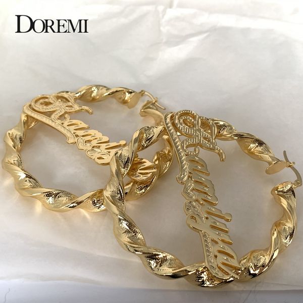 hoop huggie doremi 70mm twist custom name hoops earrings personalized letter earring style for christmas gift 230707, Golden;silver
hoop huggie doremi 70mm twist custom name hoops earrings personalized letter earring style for christmas gift 230707, Golden;silver