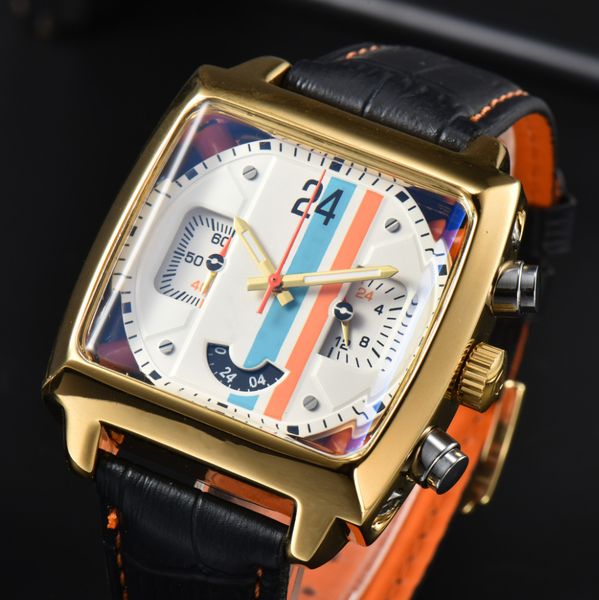 chronograph quartz watch for mens stainless steel wristwatch leather strap men monaco sport watches , orologio di lusso, Slivery;brown
chronograph quartz watch for mens stainless steel wristwatch leather strap men monaco sport watches , orologio di lusso, Slivery;brown