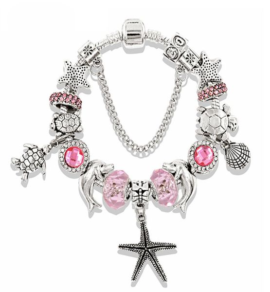 design charm bracelets vintage silver jewelry for women pink blue ocean series starfish turtle animal diamond crystal beads bangles4649300, Golden;silver
design charm bracelets vintage silver jewelry for women pink blue ocean series starfish turtle animal diamond crystal beads bangles4649300, Golden;silver