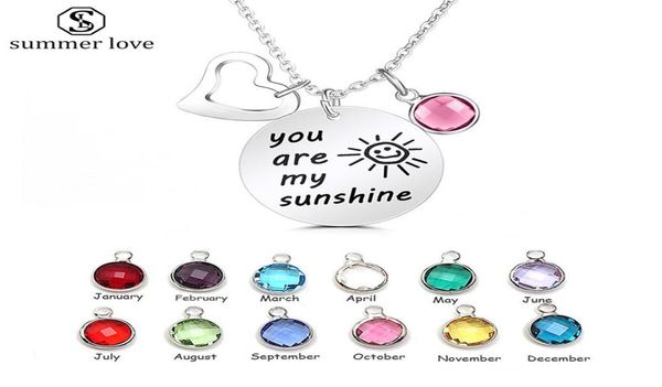 2020 birthstone stainless steel necklace you are my sunshine lover pendent necklaces for women girl birthday giftz3369633, Silver
2020 birthstone stainless steel necklace you are my sunshine lover pendent necklaces for women girl birthday giftz3369633, Silver