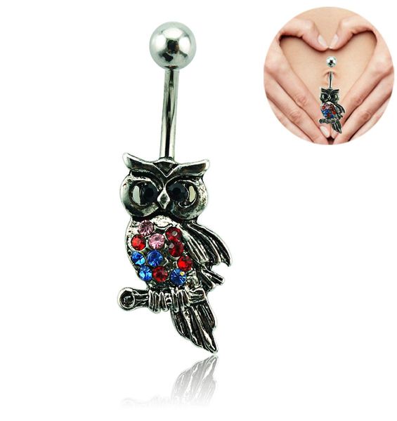 brand new belly button ring surgical steel bars multicolor rhinestone owl navel rings body piercing jewelry5189280, Silver
brand new belly button ring surgical steel bars multicolor rhinestone owl navel rings body piercing jewelry5189280, Silver