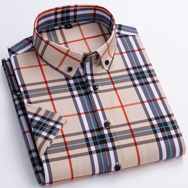 men s dress shirts daily shirt youth slim short sleeved plaid casual comfortable breathable cotton 230707, White;black
men s dress shirts daily shirt youth slim short sleeved plaid casual comfortable breathable cotton 230707, White;black