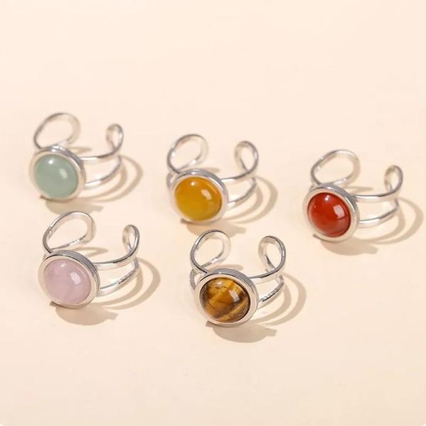 10mm natural green aventurine agate stainless steel open rings women boho retro adjustable reiki healing crystal jewelry, Golden;silver
10mm natural green aventurine agate stainless steel open rings women boho retro adjustable reiki healing crystal jewelry, Golden;silver
