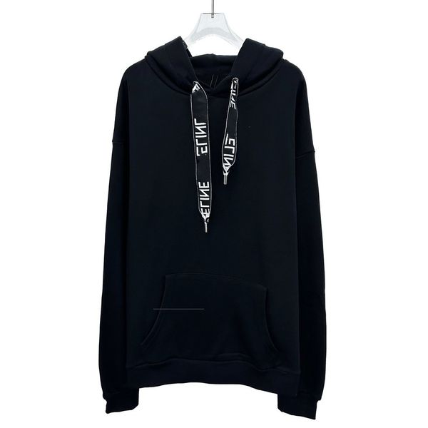 men or women hoodie ribbon letter hoodie, Black