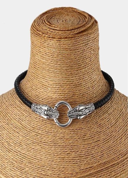 genuine leather choker necklace dragon collar choker with black braided leather 13quot17quot6486966, Golden;silver
genuine leather choker necklace dragon collar choker with black braided leather 13quot17quot6486966, Golden;silver