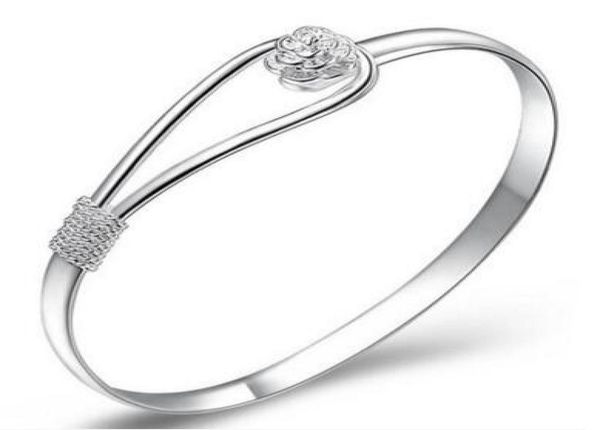charm bangle bracelets 925 sterling silver rose flower cuff fashion bangle for women jewelry6262517, Black
charm bangle bracelets 925 sterling silver rose flower cuff fashion bangle for women jewelry6262517, Black