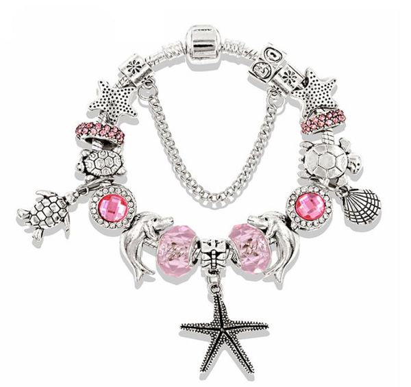 design charm bracelets vintage silver jewelry for women pink blue ocean series starfish turtle animal diamond crystal beads bangles4724945, Golden;silver
design charm bracelets vintage silver jewelry for women pink blue ocean series starfish turtle animal diamond crystal beads bangles4724945, Golden;silver