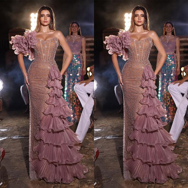 gorgeous mermaid prom dresses one shoulder sequined ruffles evening gowns saudi arabia backless custom made robe de soiree, Black
gorgeous mermaid prom dresses one shoulder sequined ruffles evening gowns saudi arabia backless custom made robe de soiree, Black