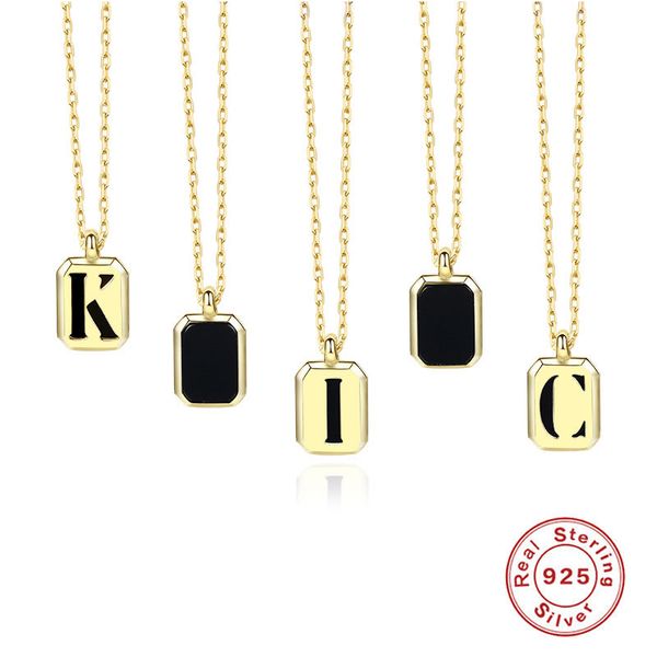 26 letter necklaces sterling 925 silver square pendant inserted black agate/malachite necklace jewelry for women letter pendant wholesale
26 letter necklaces sterling 925 silver square pendant inserted black agate/malachite necklace jewelry for women letter pendant wholesale