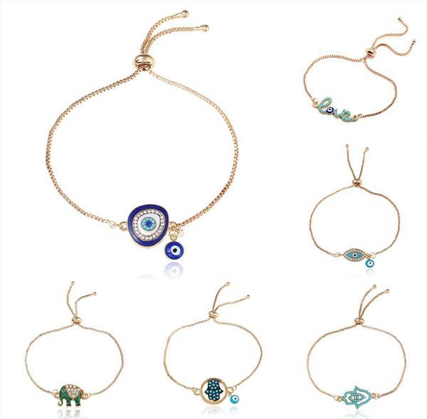 new turkey blue evil eye bracelets for women men good luck hamsa hand elephant love letter charm adjustable chains bangle fashion 6967538, Golden;silver
new turkey blue evil eye bracelets for women men good luck hamsa hand elephant love letter charm adjustable chains bangle fashion 6967538, Golden;silver