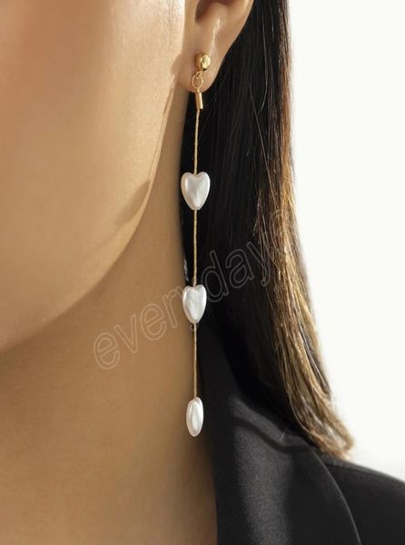 long heart pearl earrings for women charms trendy dangle earrings hanging fashion jewelry wedding accessories girls gifts1542301, Silver
long heart pearl earrings for women charms trendy dangle earrings hanging fashion jewelry wedding accessories girls gifts1542301, Silver