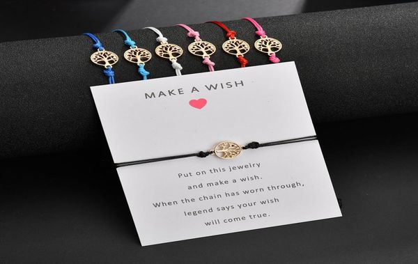 new tree of life bracelets with gift card for women make a wish gold tree charm handmade rope chains adjustable jewelry accessorie9965022, Golden;silver
new tree of life bracelets with gift card for women make a wish gold tree charm handmade rope chains adjustable jewelry accessorie9965022, Golden;silver