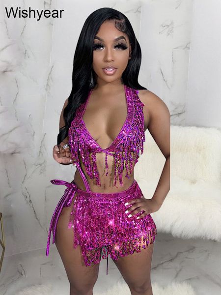 women's swimwear year summer tassel sequin 3 piece bikini set swimsuit woman bra thong wrap skirts swimwear beach outfits 230707, White;black 
women's swimwear year summer tassel sequin 3 piece bikini set swimsuit woman bra thong wrap skirts swimwear beach outfits 230707, White;black