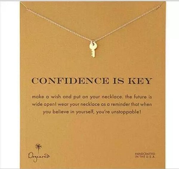 dogeared necklace with keyconfidence is key silver and gold color no fade and 682107
dogeared necklace with keyconfidence is key silver and gold color no fade and 682107