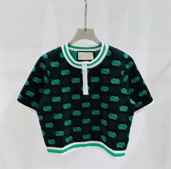 womens knitwear fashion short printed knit round neck collar collision color alphabet zipper short-sleeve knitted t-shirt women knitwears d, White
womens knitwear fashion short printed knit round neck collar collision color alphabet zipper short-sleeve knitted t-shirt women knitwears d, White