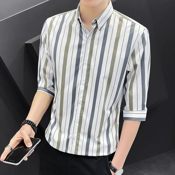 mens vertical stripe shirt men summer casual shirts long sleeve thin breathe korean fashion clothing men streetwear, White;black
mens vertical stripe shirt men summer casual shirts long sleeve thin breathe korean fashion clothing men streetwear, White;black